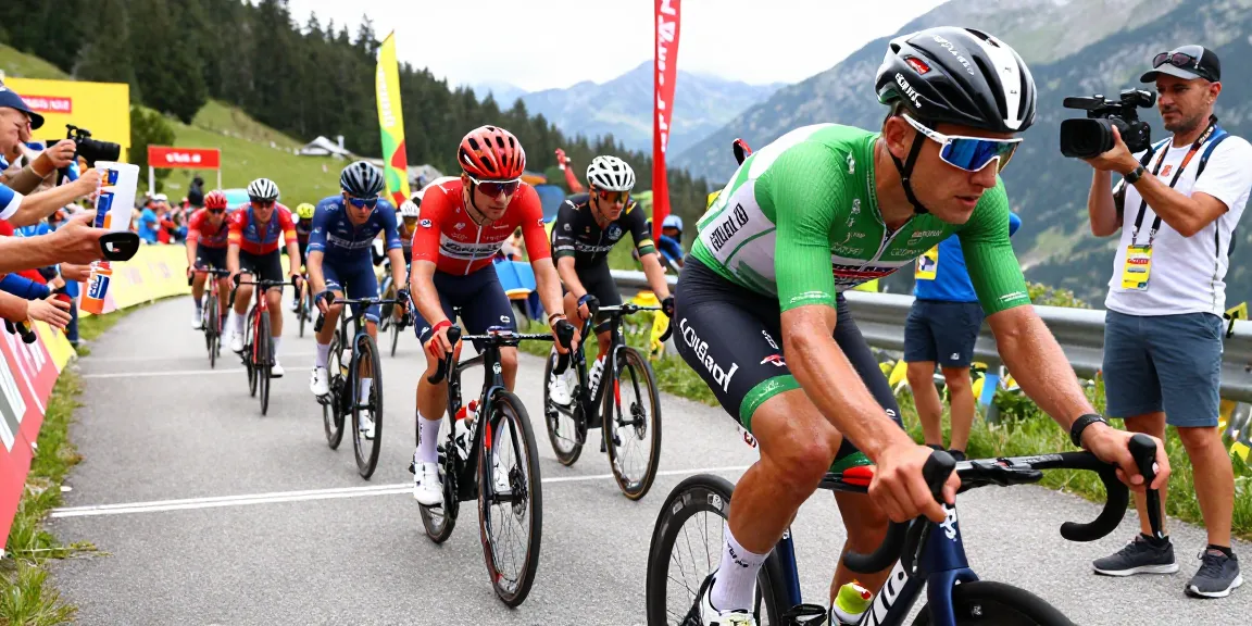 Un momento emozionante del ciclismo italiano durante la Vuelta a España con ciclisti in competizione in montagna.