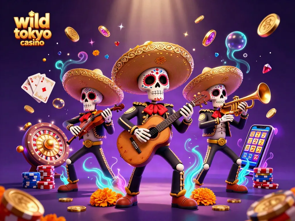 Experience the excitement of wild tokyo casino with vibrant characters and casino elements.